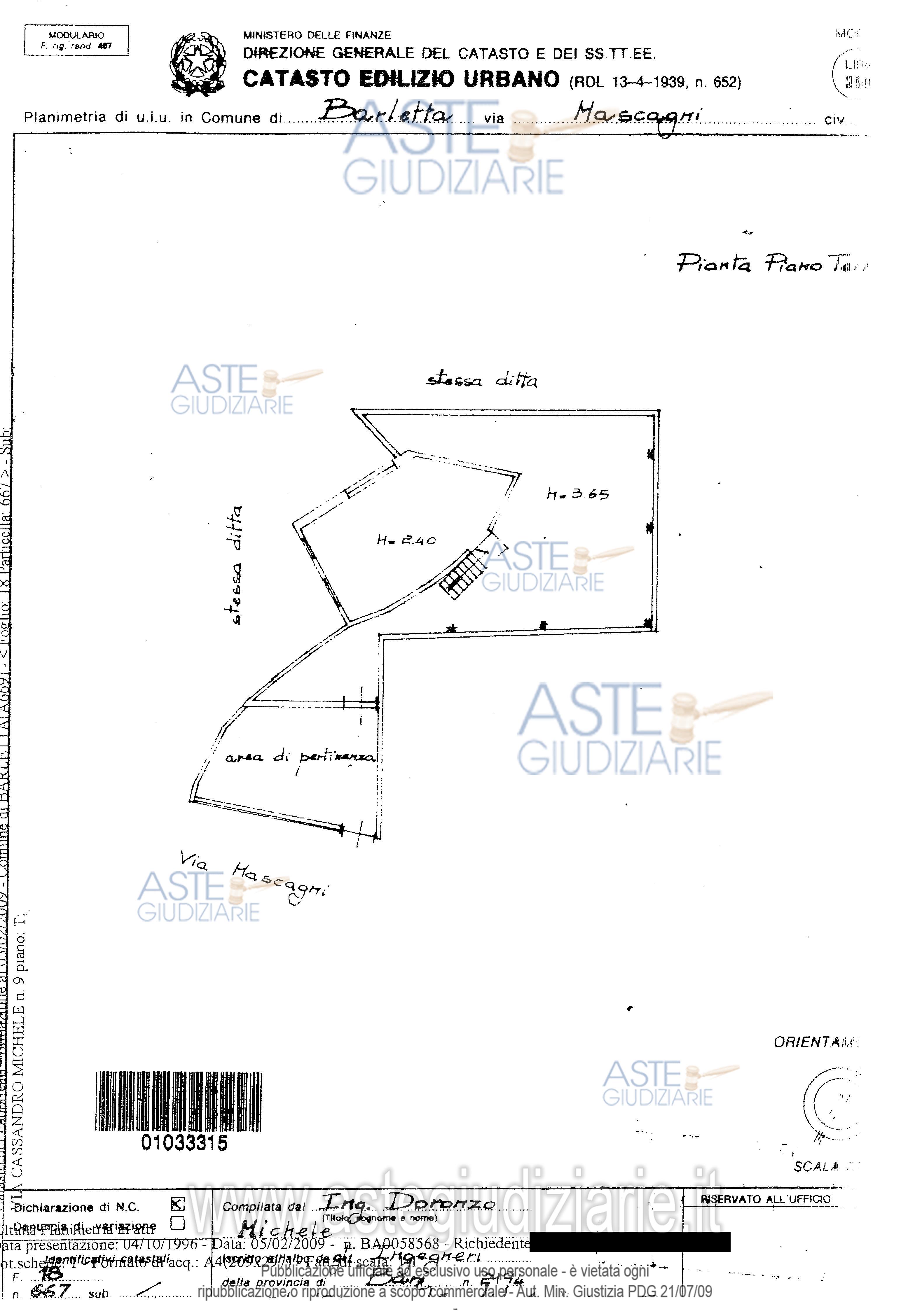 Planimetria del bene