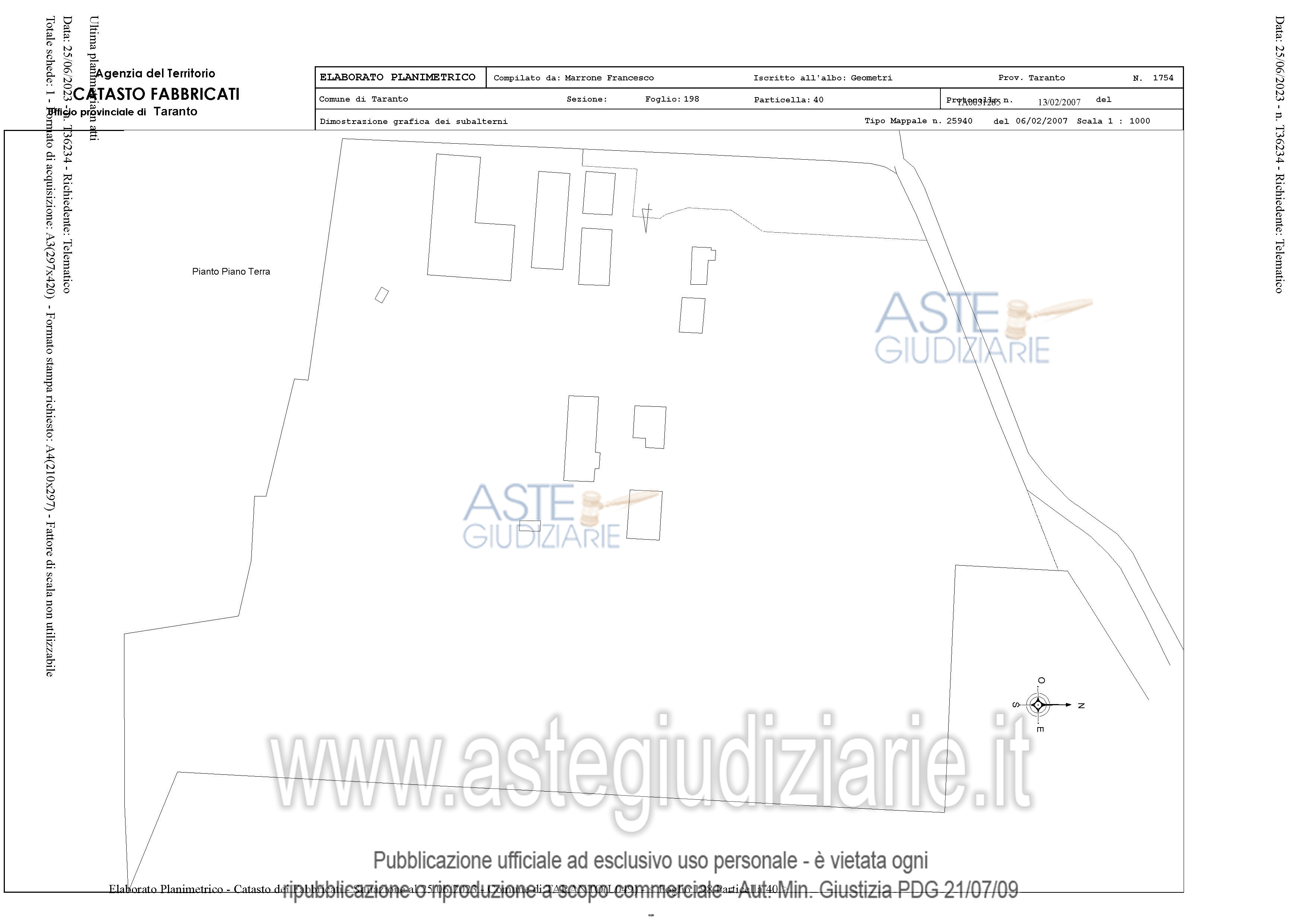 Planimetria del bene