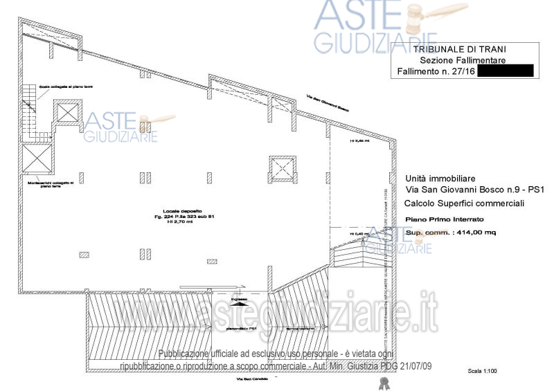 Planimetria del bene