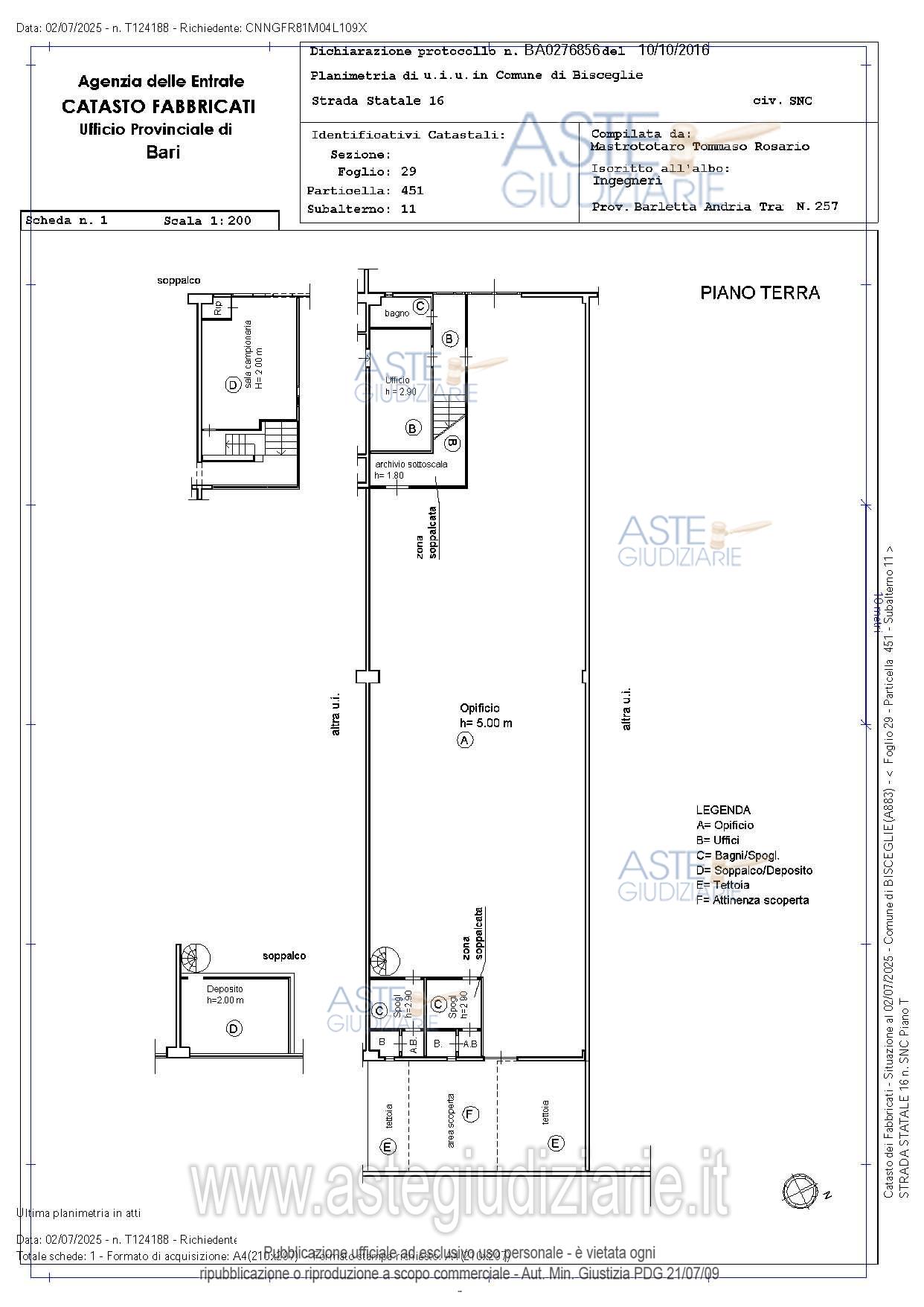 Planimetria del bene