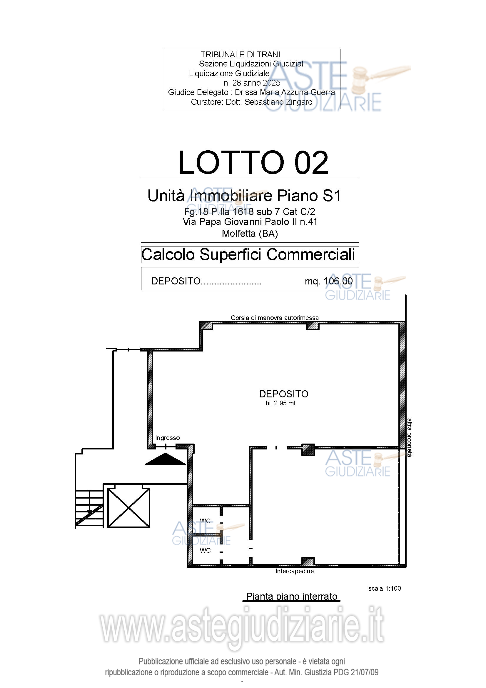 Planimetria del bene