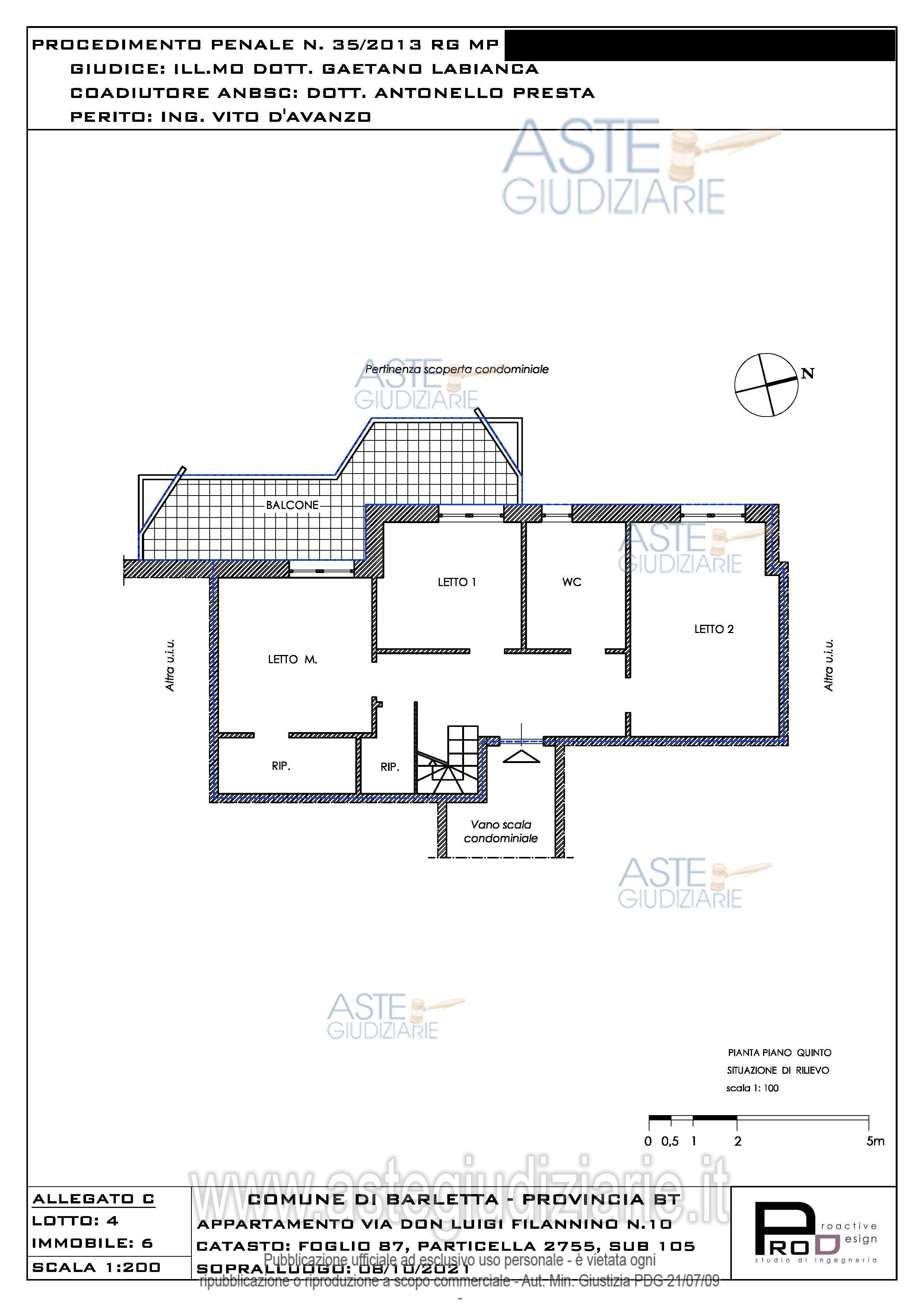 Planimetria del bene