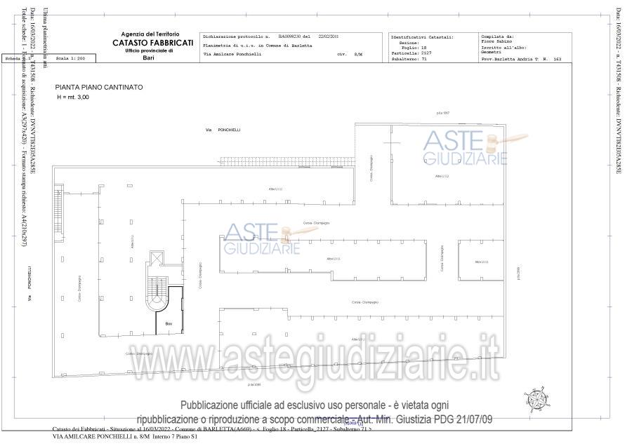 Planimetria del bene
