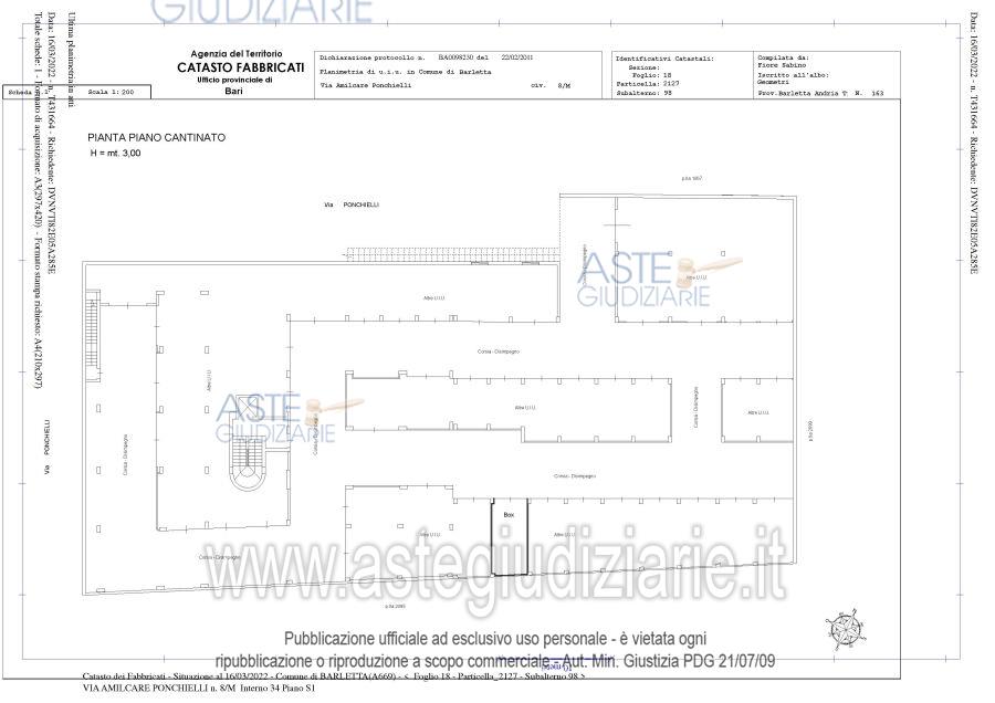 Planimetria del bene