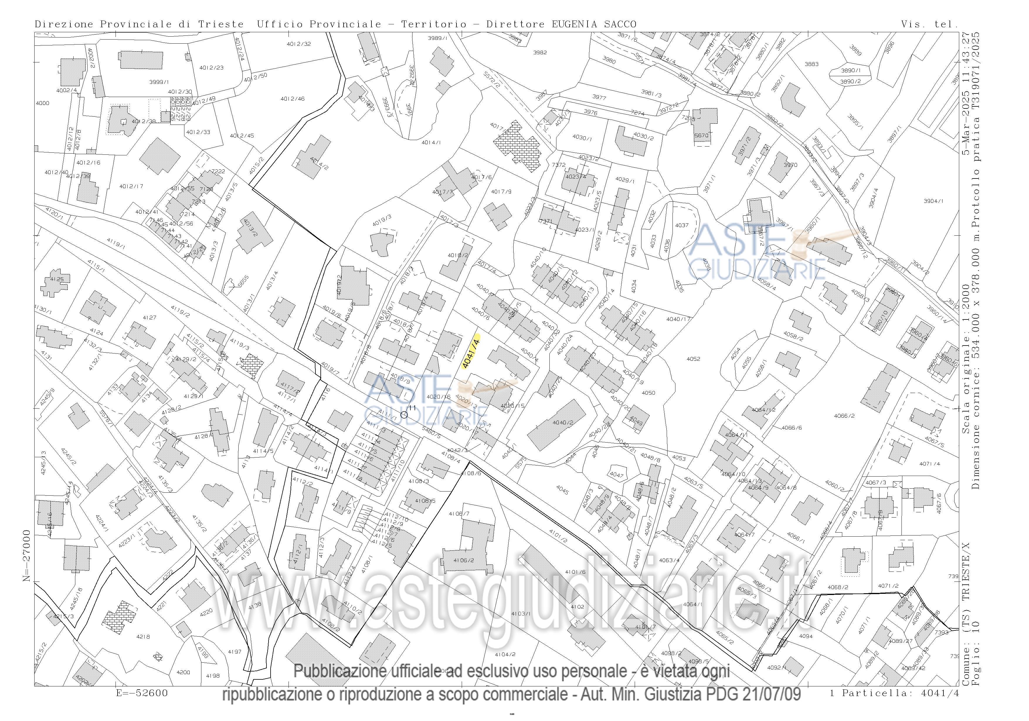 Planimetria del bene