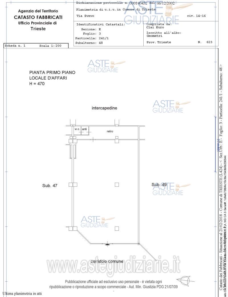 Planimetria del bene