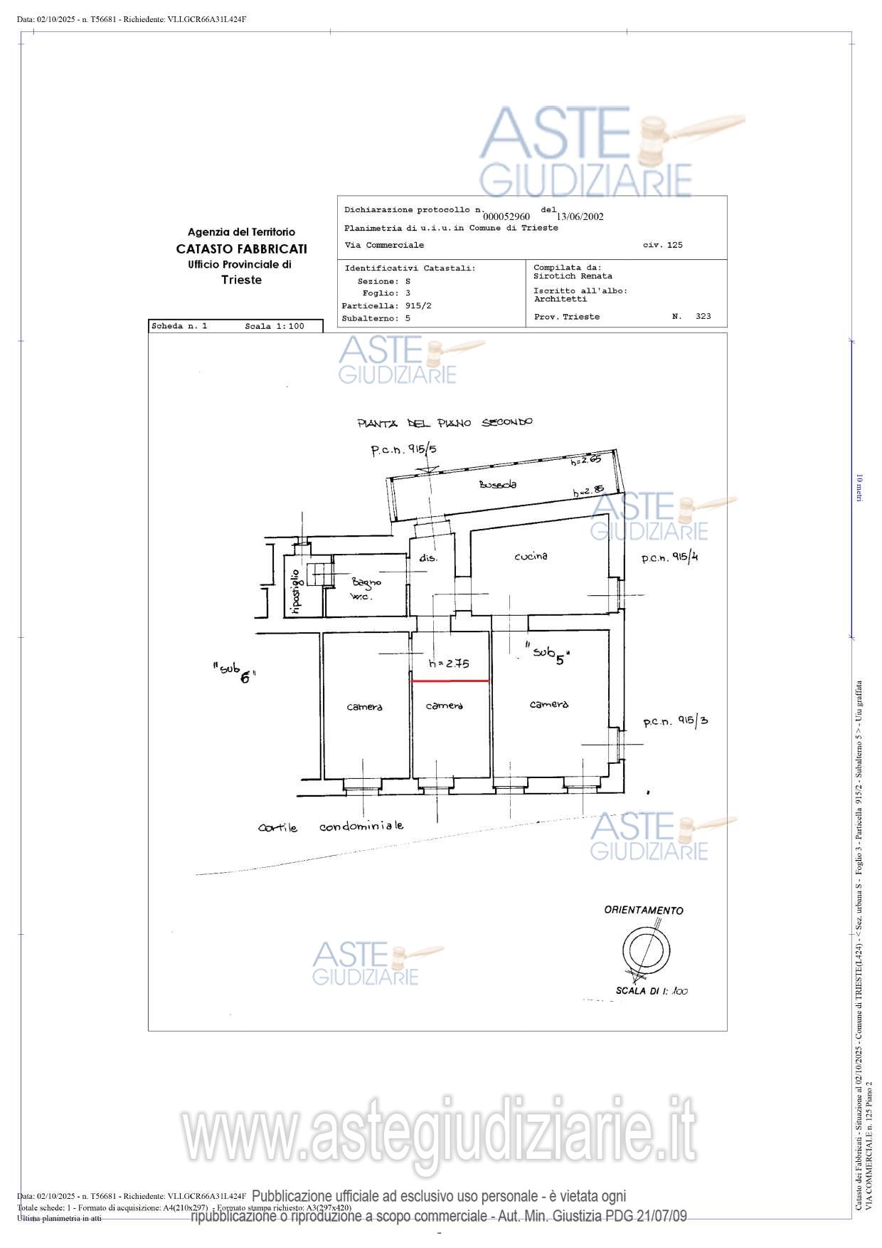 Planimetria del bene
