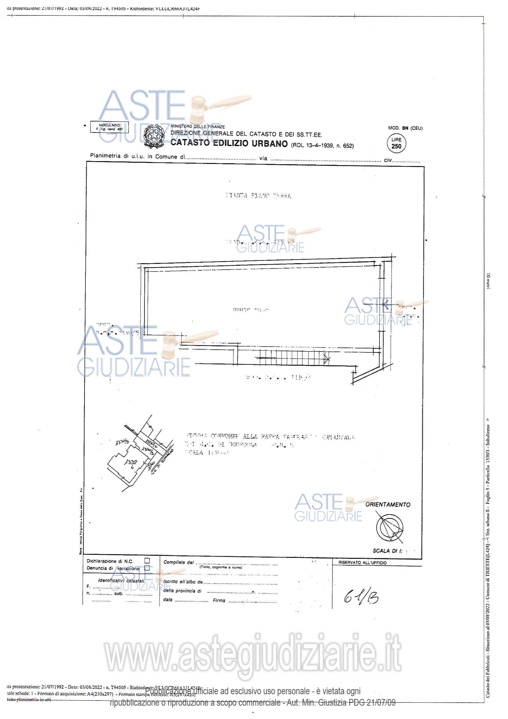 Planimetria del bene