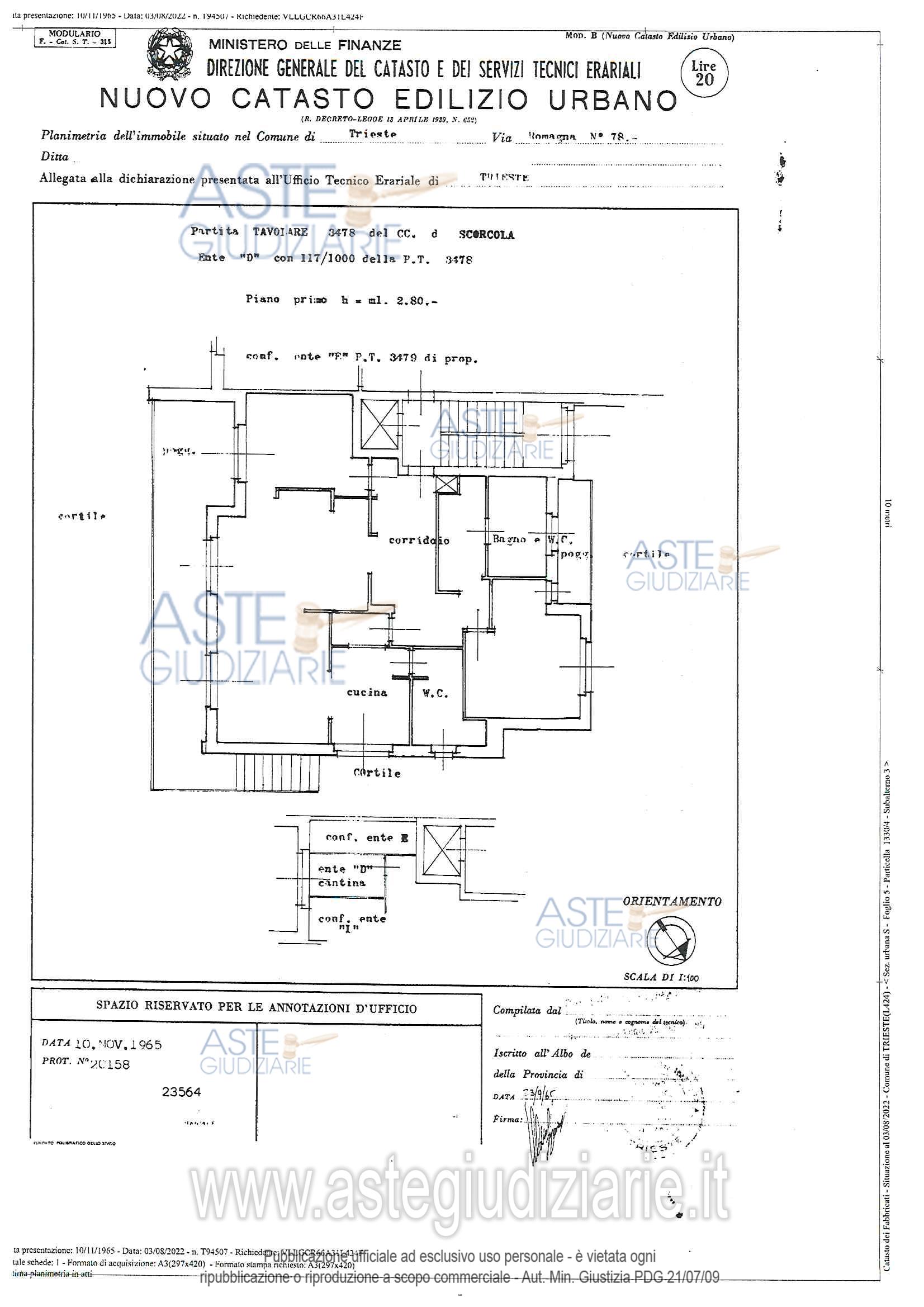 Planimetria del bene
