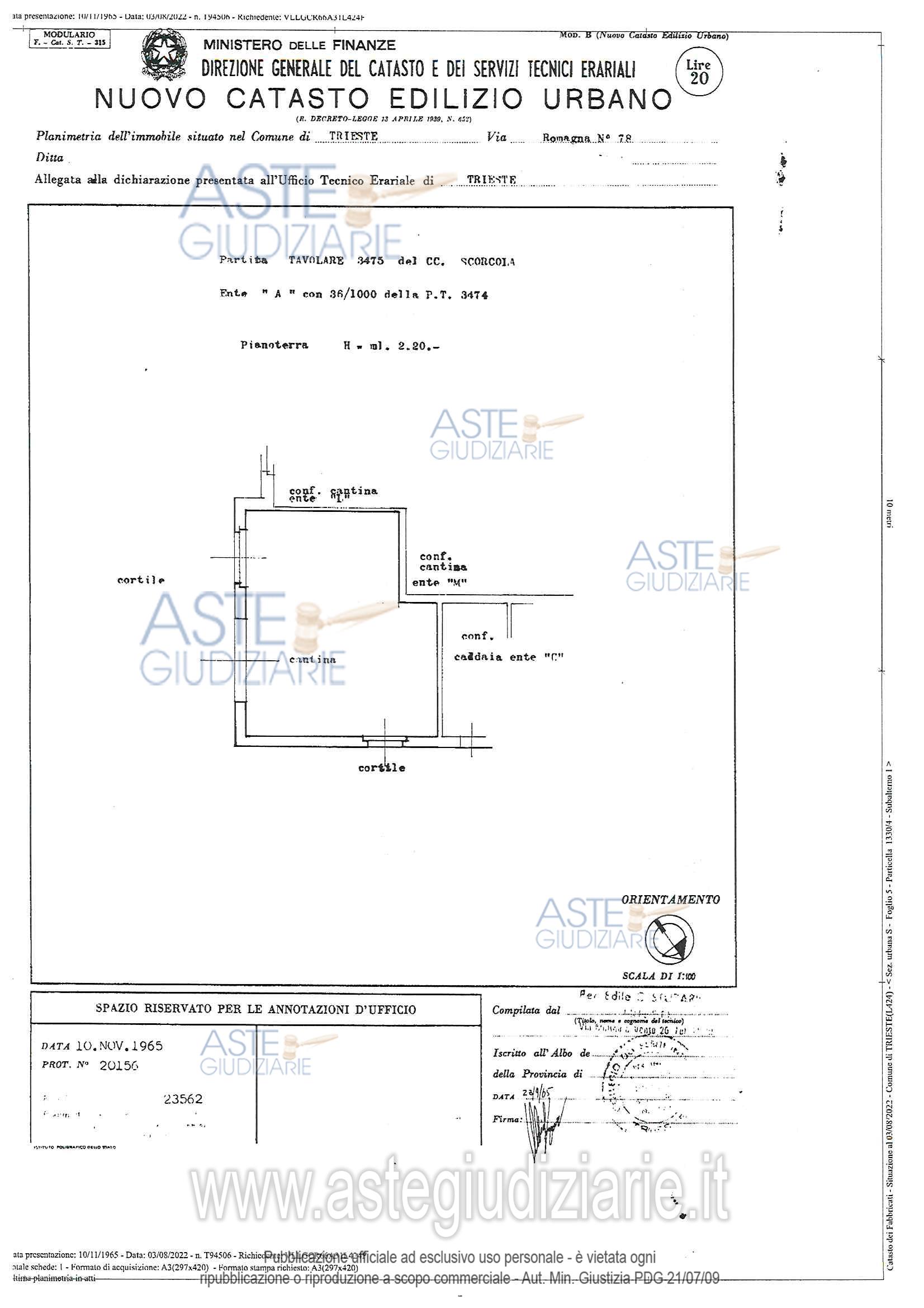Planimetria del bene