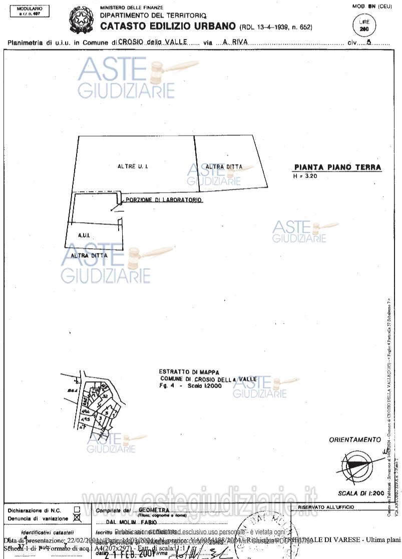 Planimetria del bene