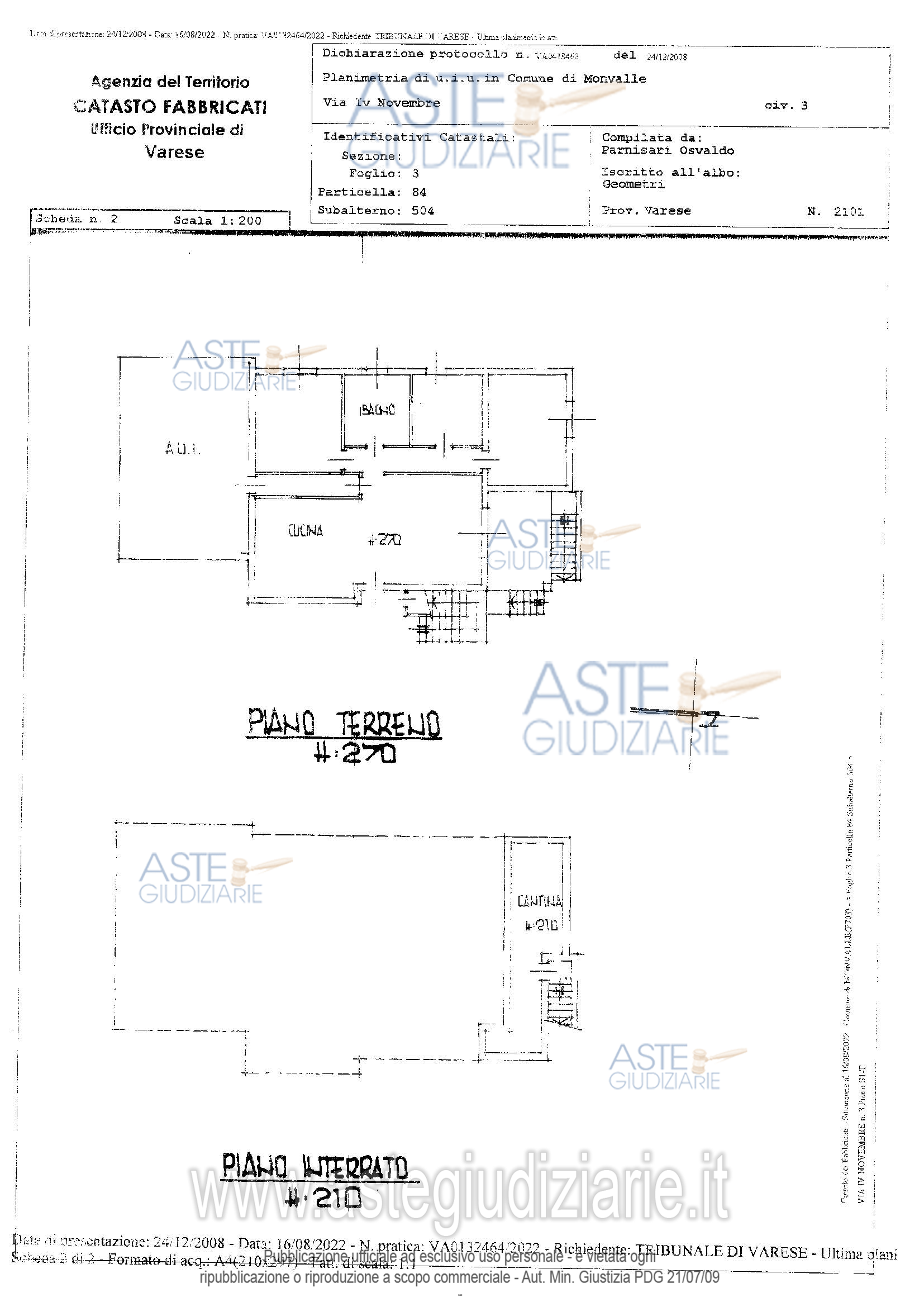 Planimetria del bene