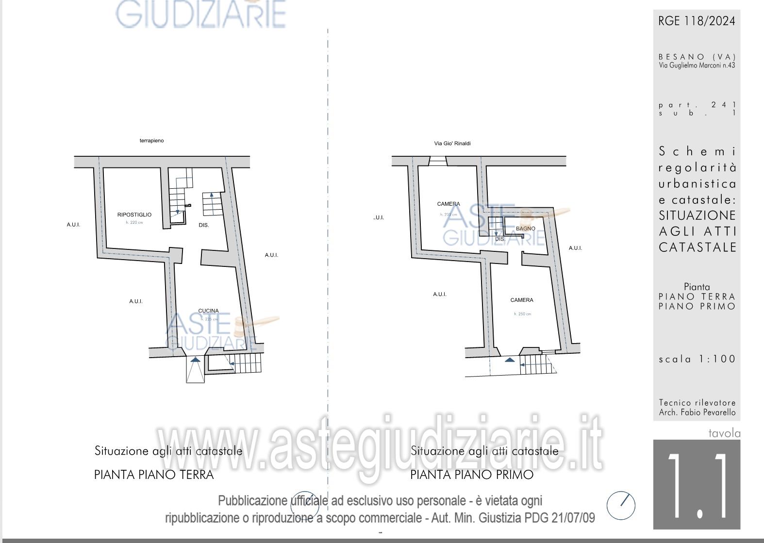 Planimetria del bene
