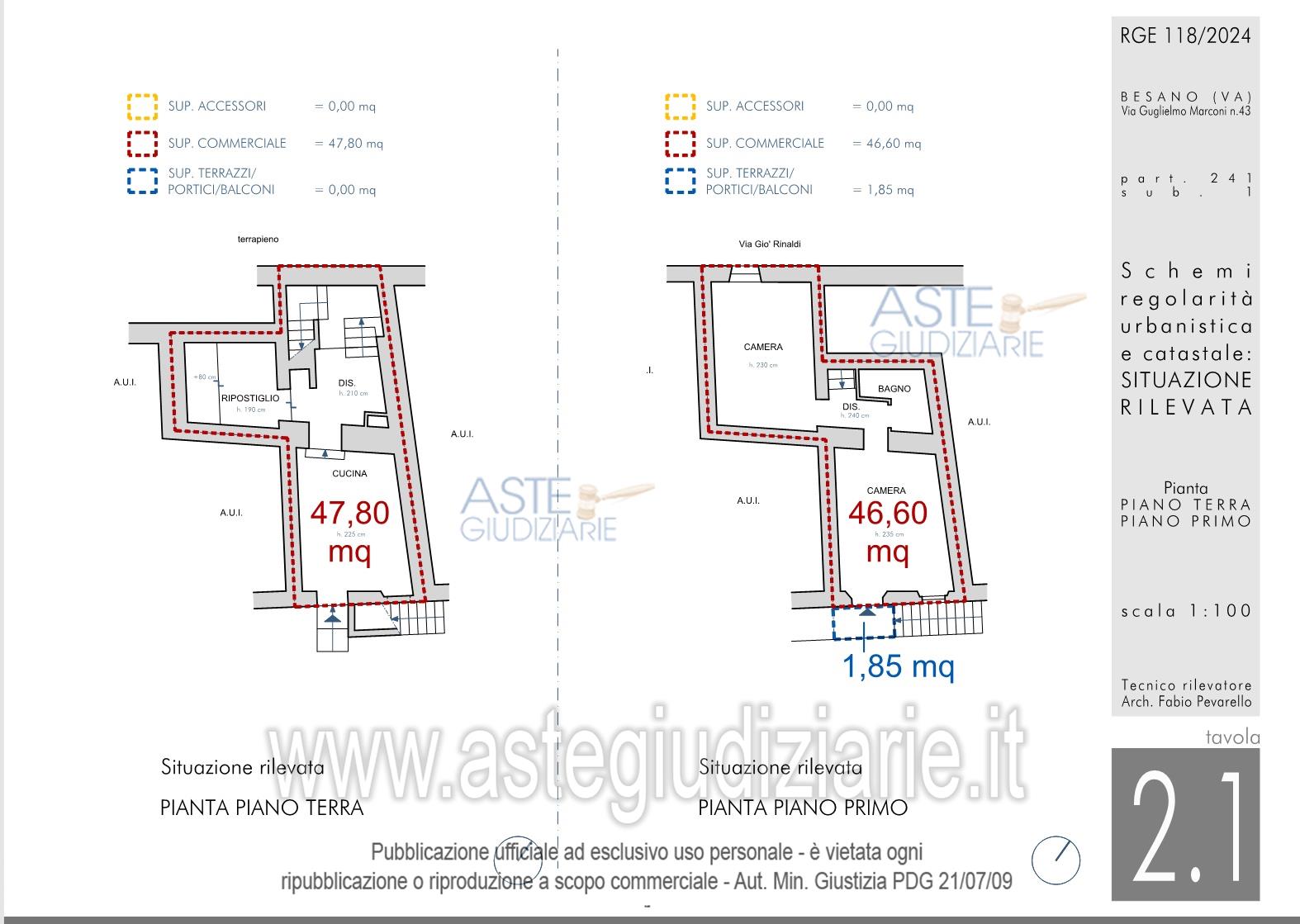 Planimetria del bene