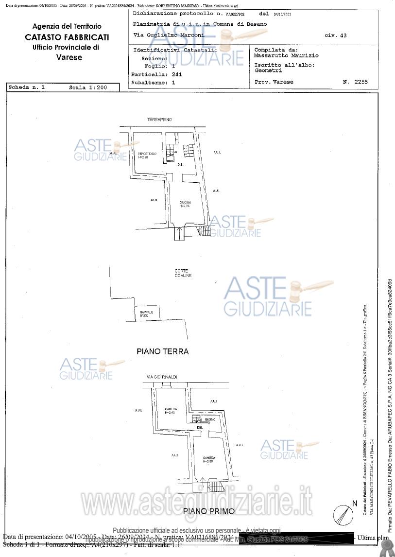 Planimetria del bene