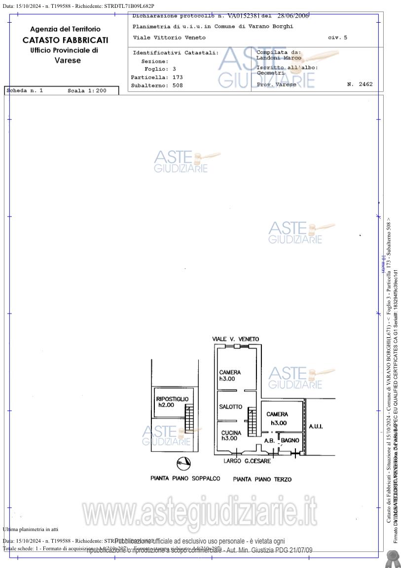 Planimetria del bene