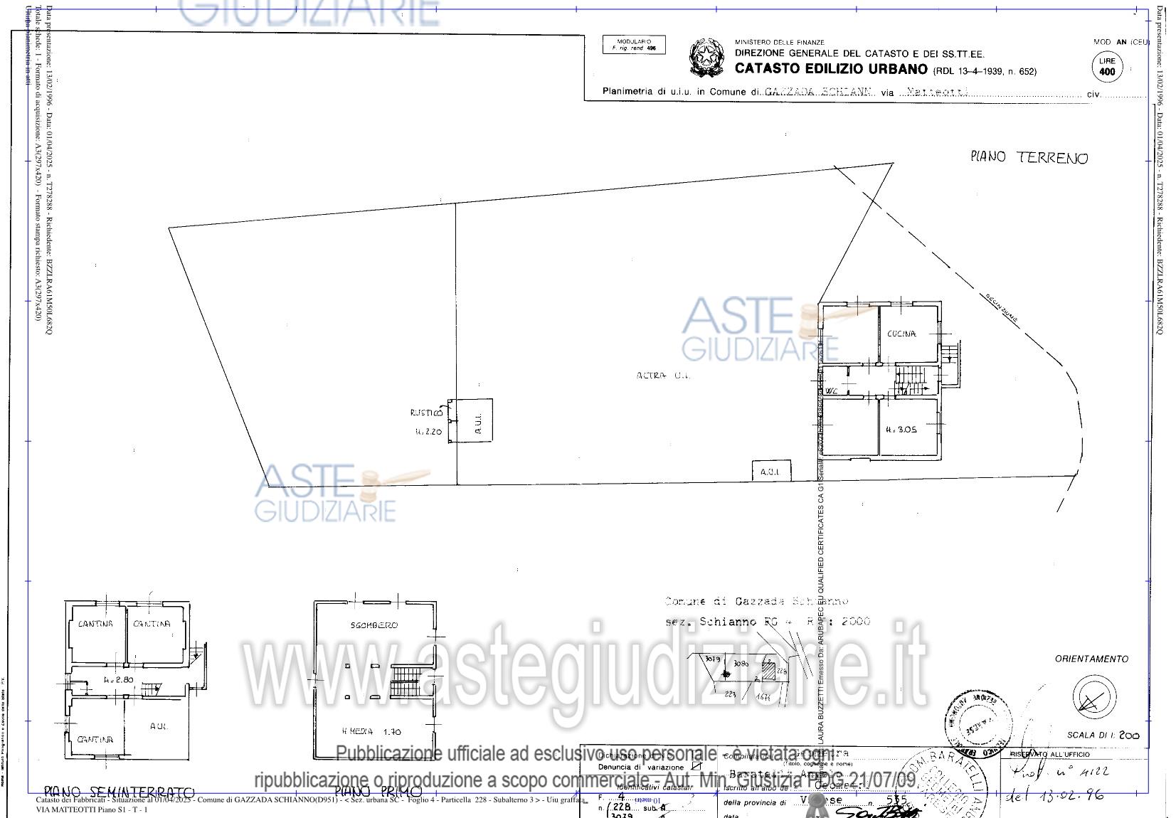 Planimetria del bene