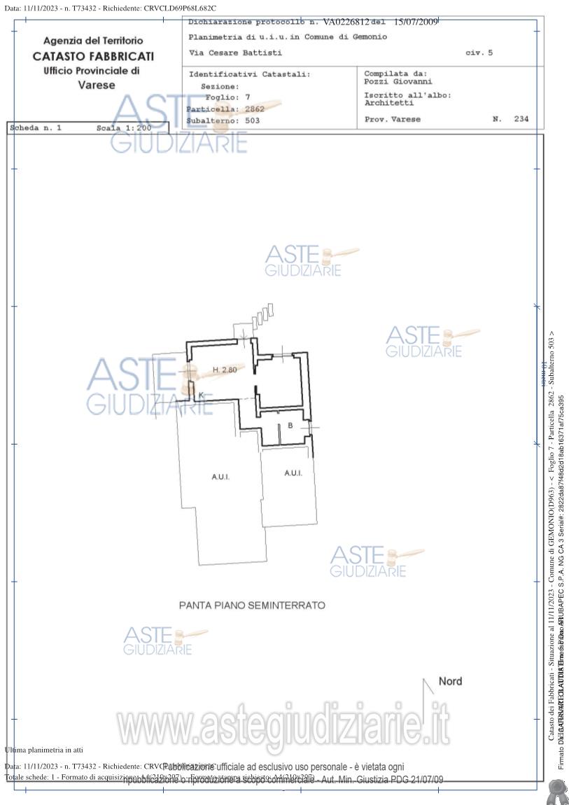 Planimetria del bene