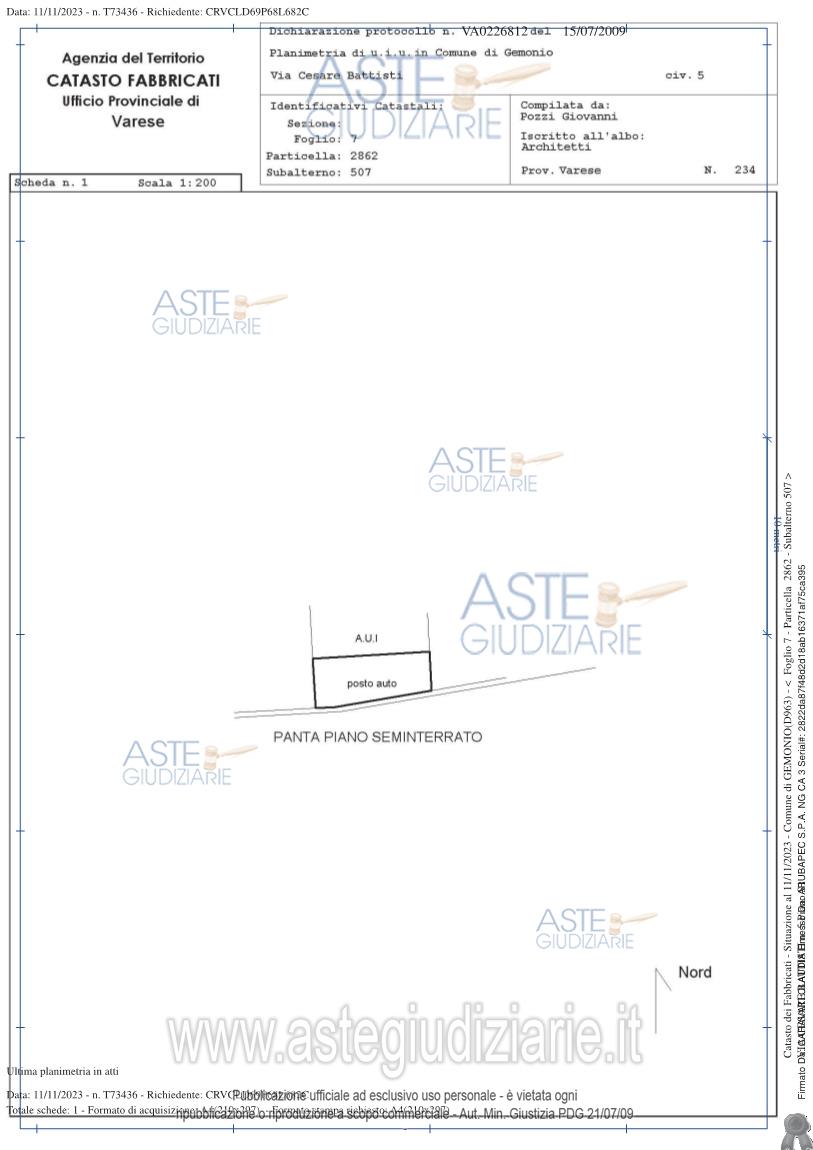 Planimetria del bene