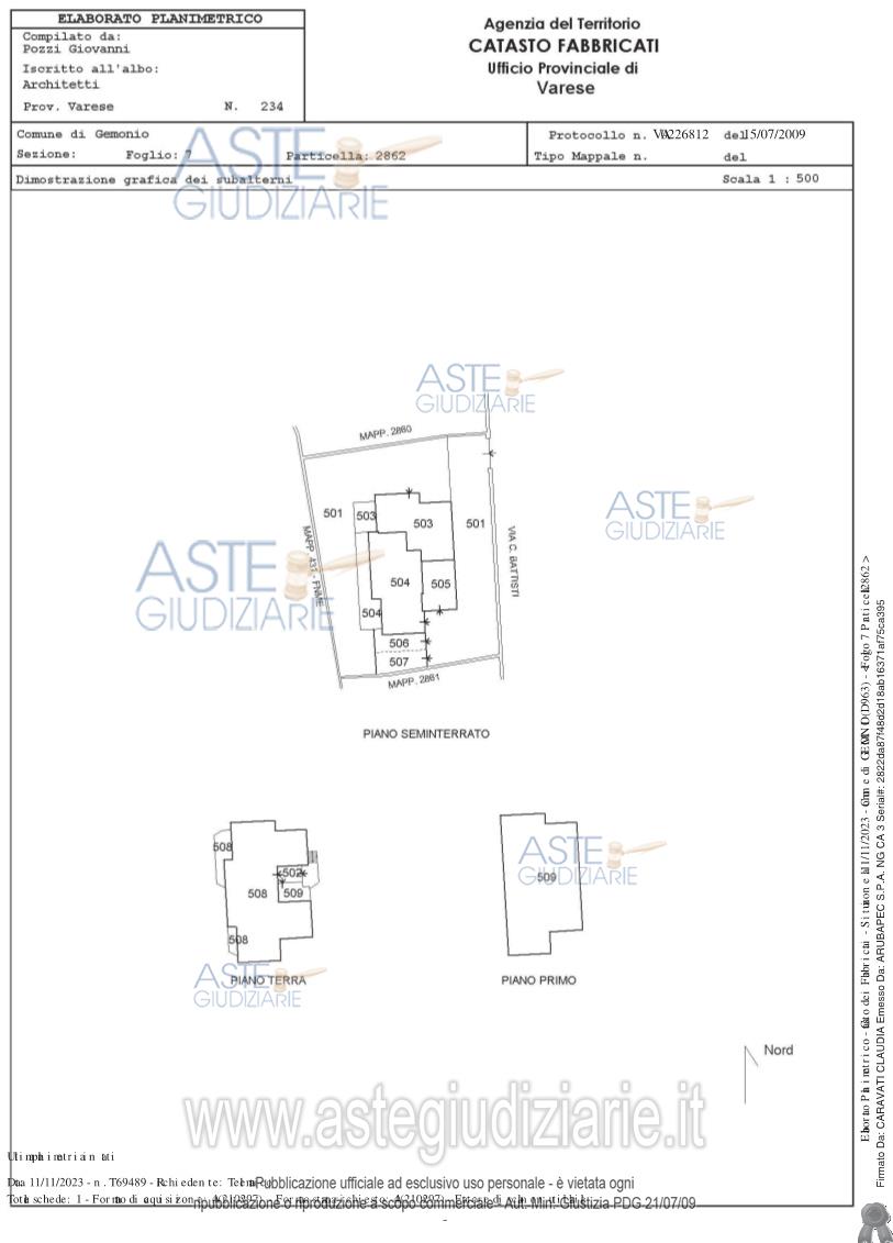 Planimetria del bene