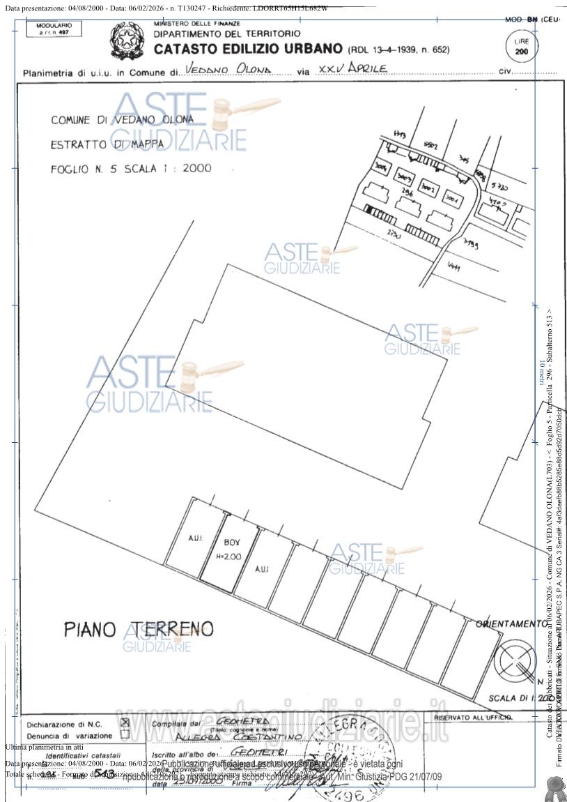 Planimetria del bene