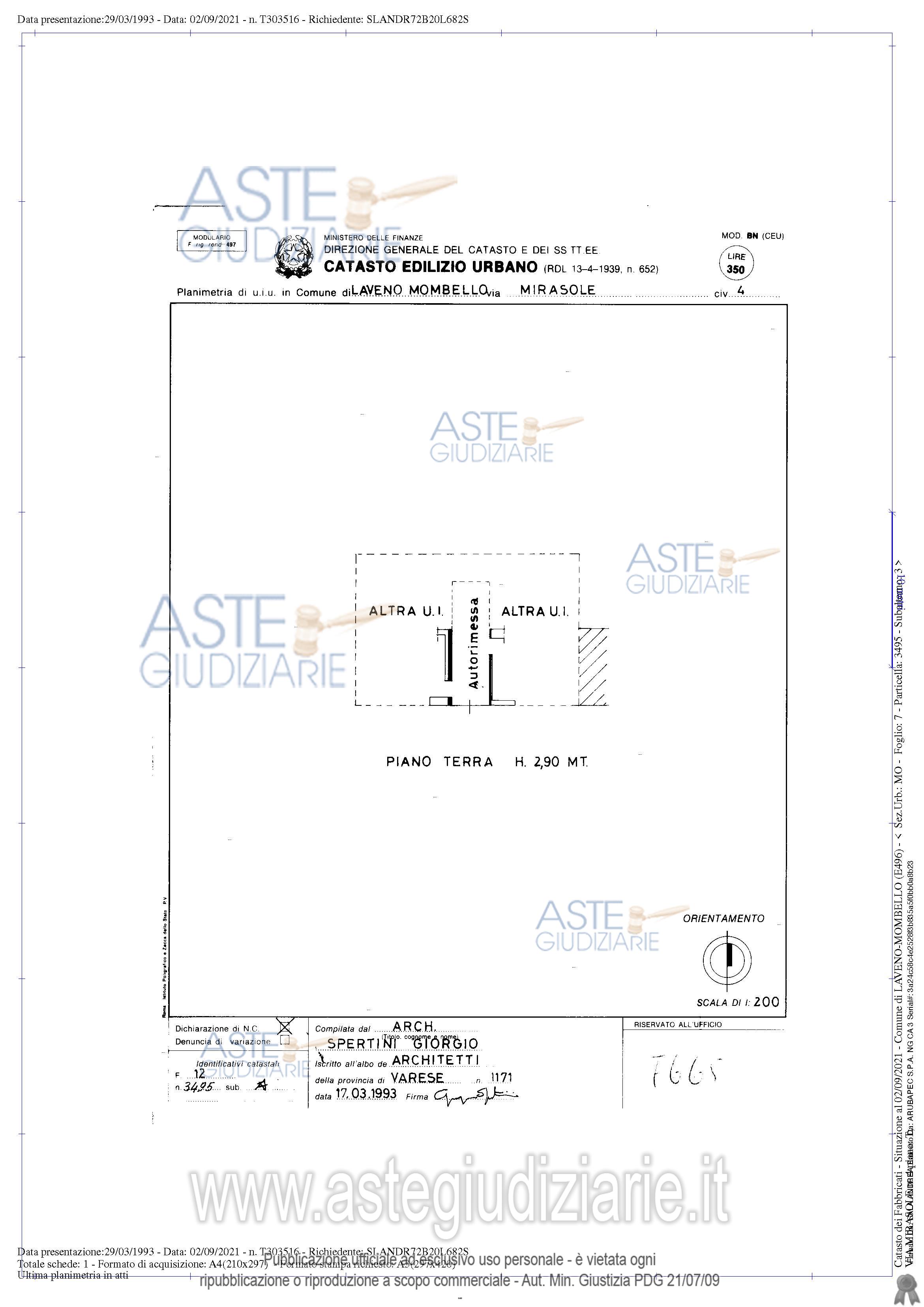Planimetria del bene