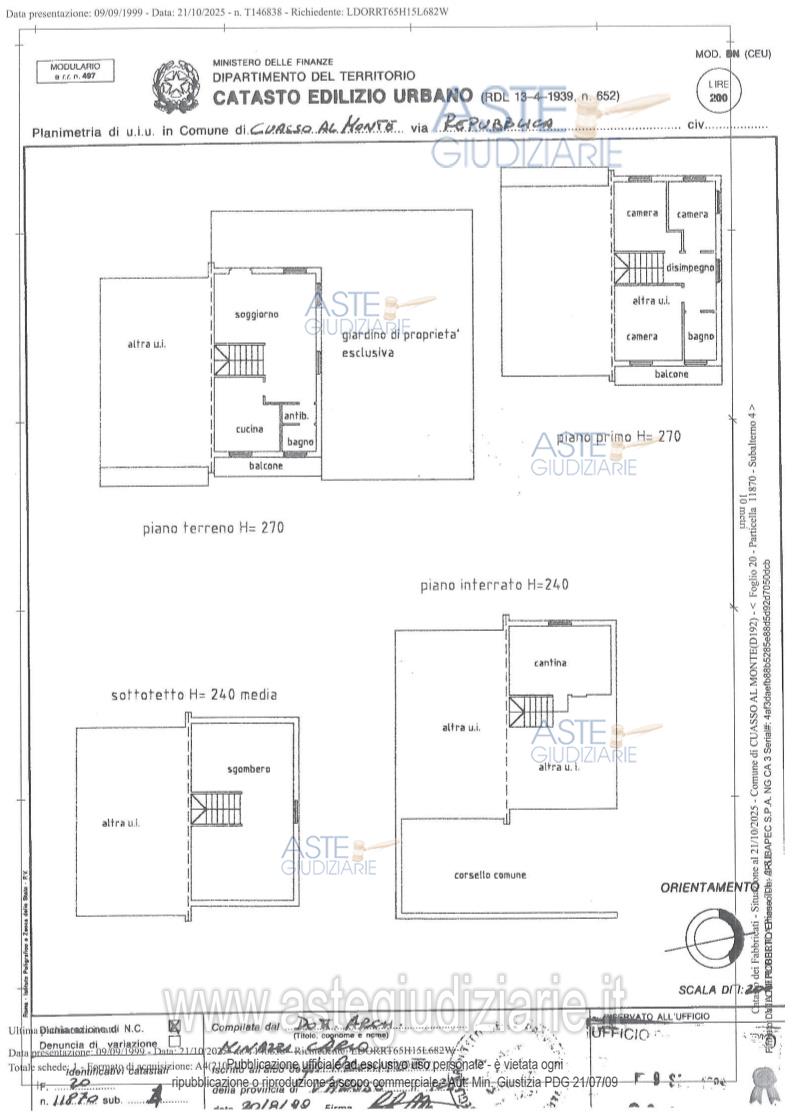 Planimetria del bene