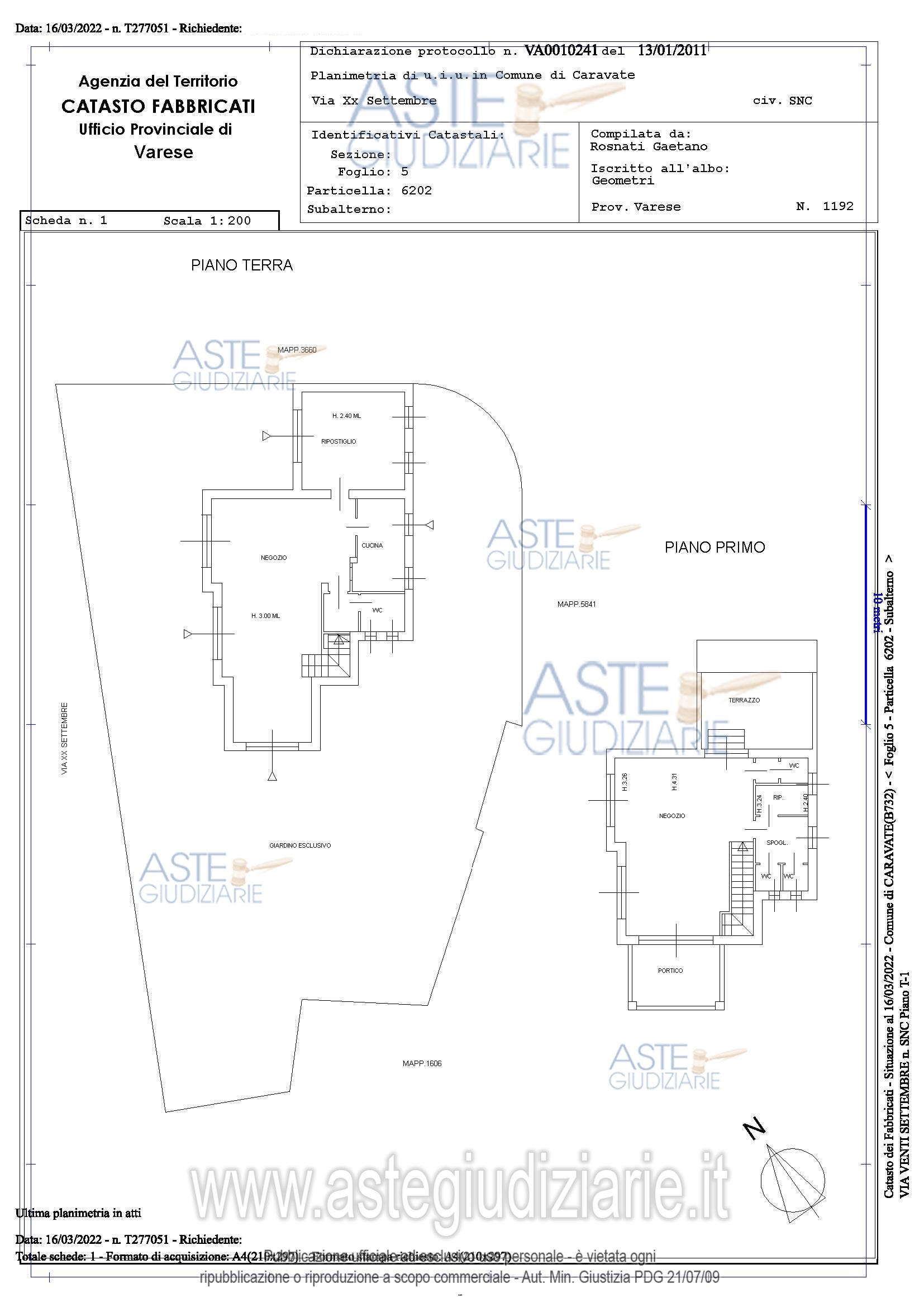 Planimetria del bene