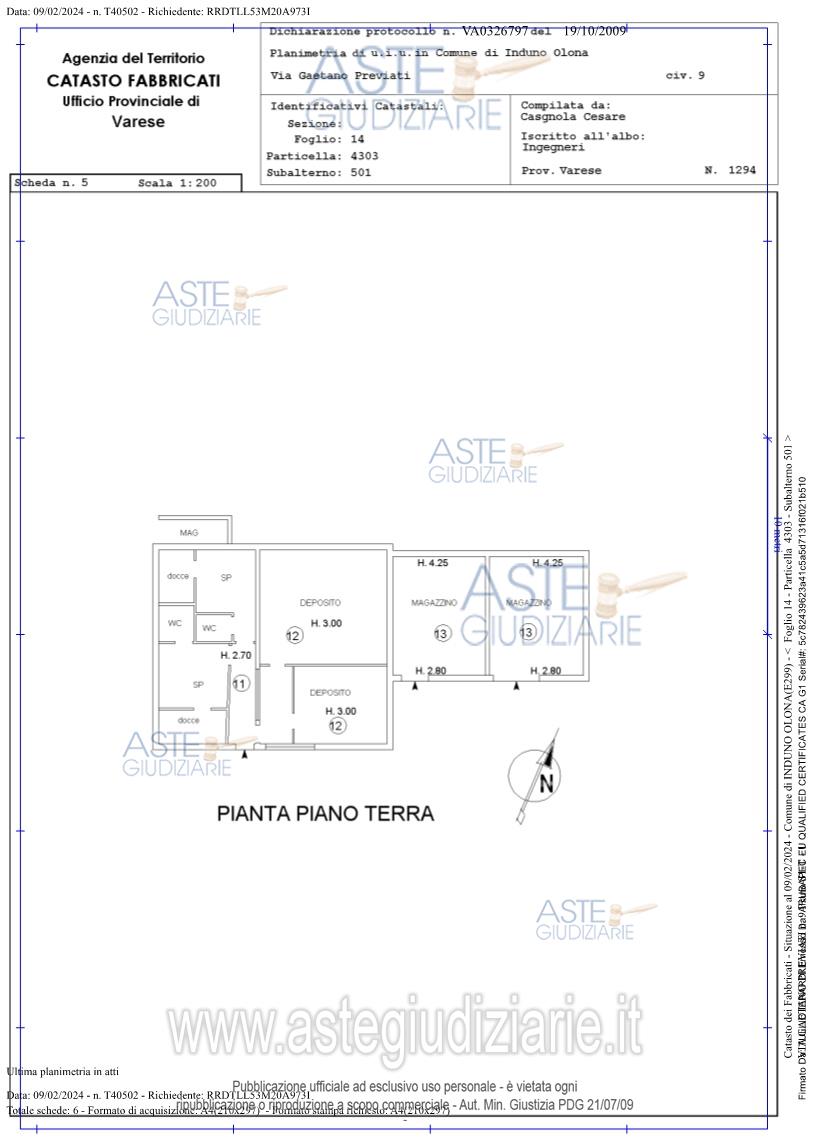 Planimetria del bene
