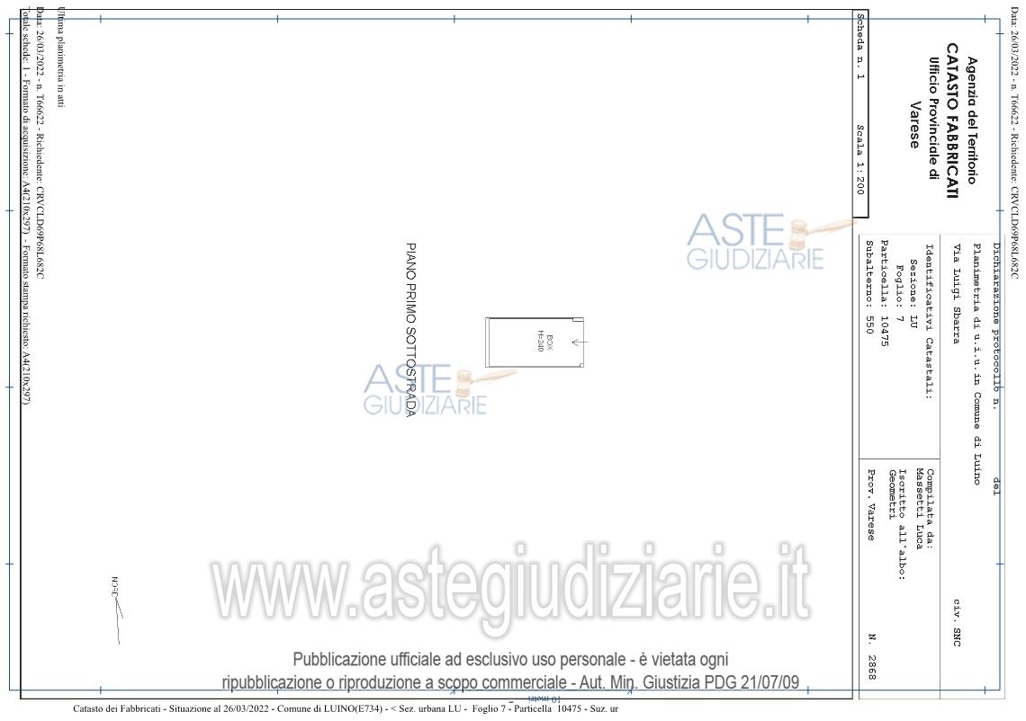 Planimetria del bene