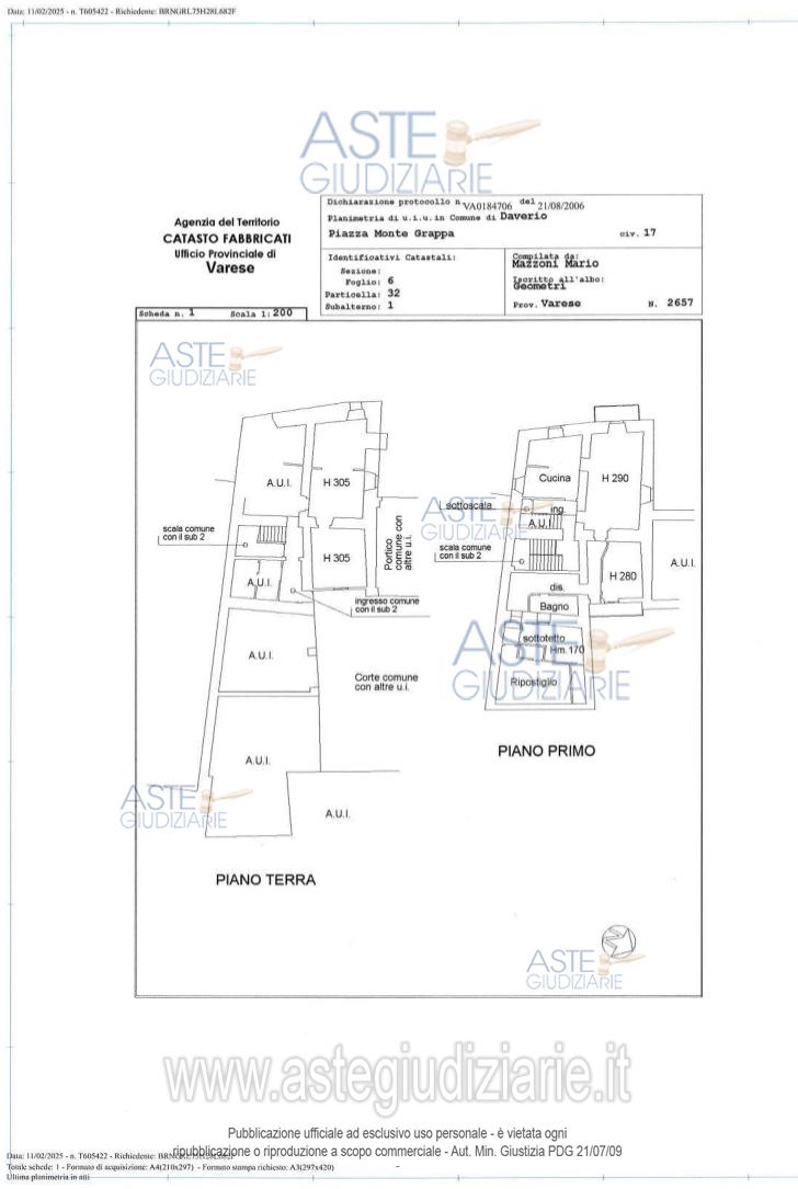 Planimetria del bene