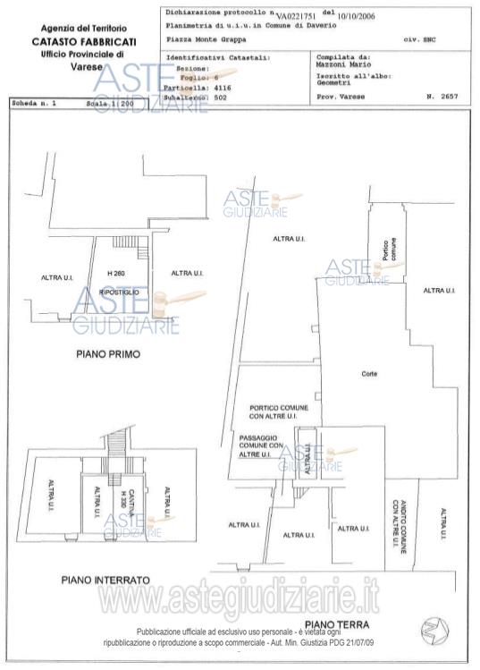 Planimetria del bene