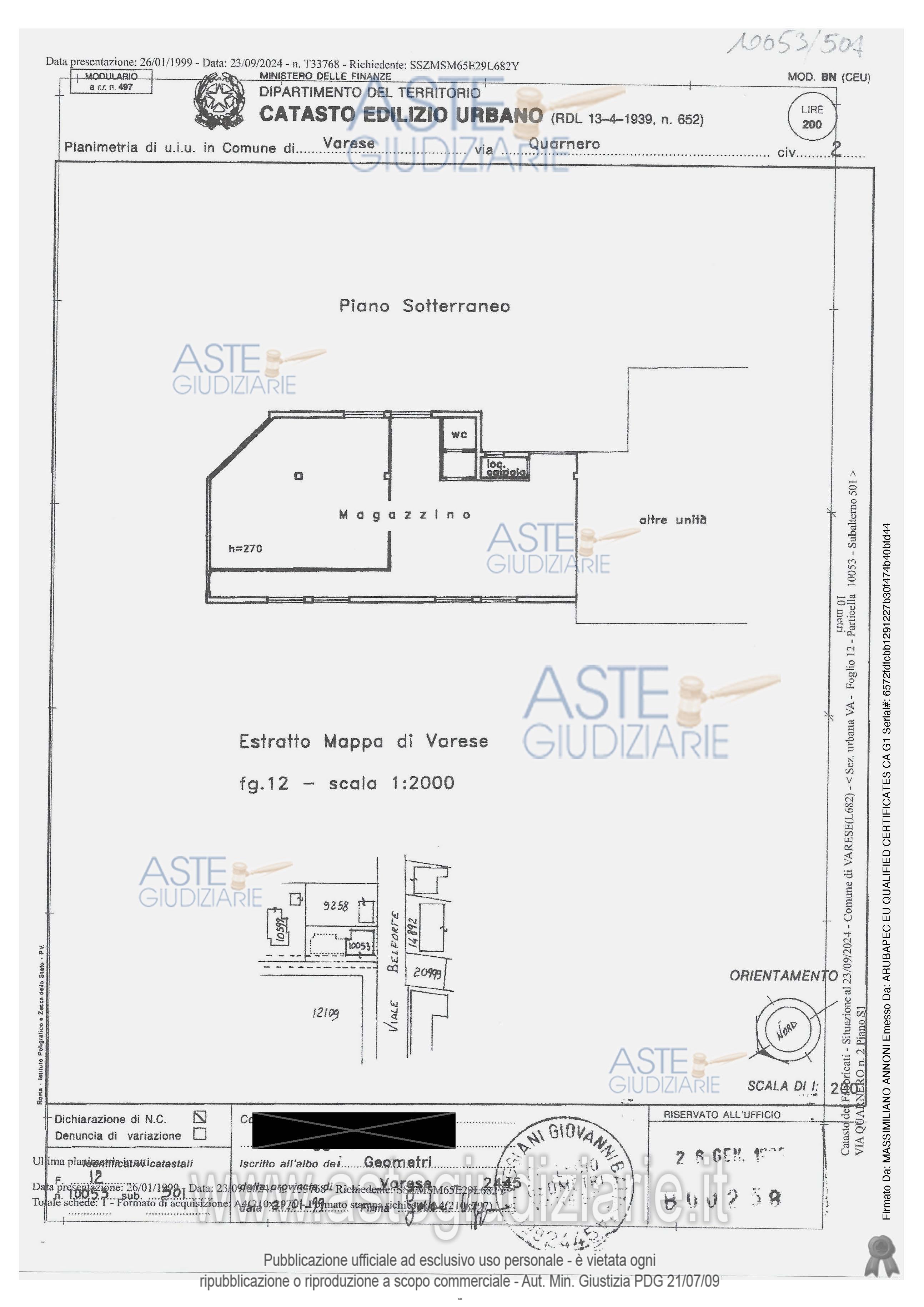 Planimetria del bene