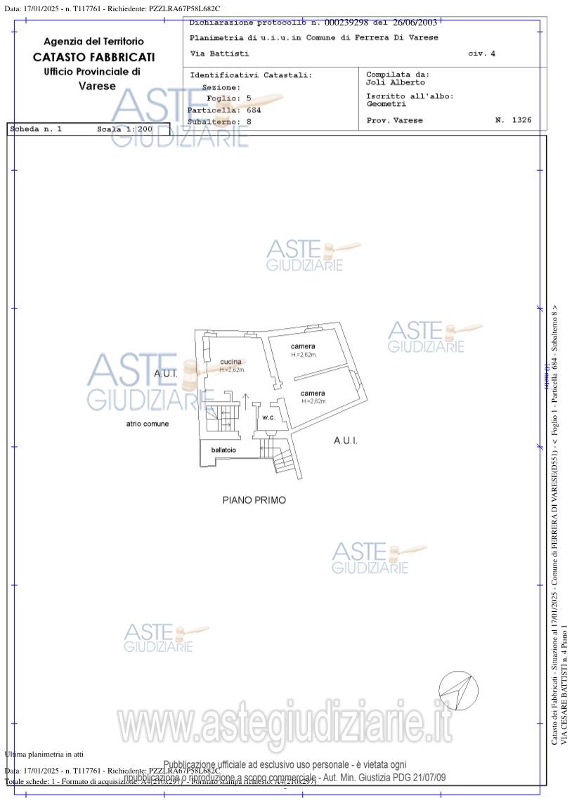 Planimetria del bene