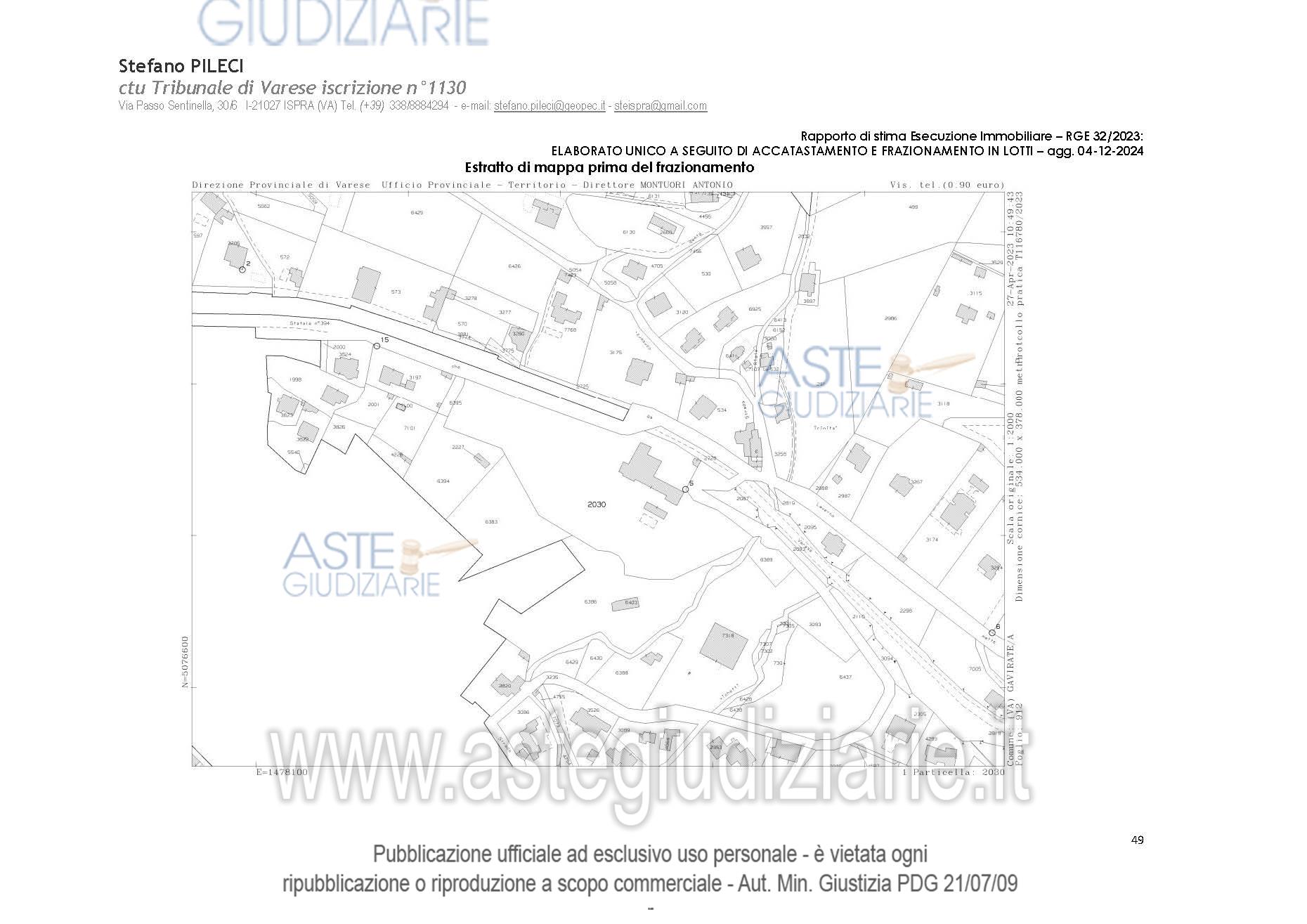 Planimetria del bene