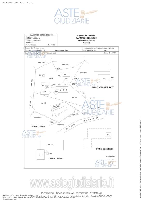 Planimetria del bene