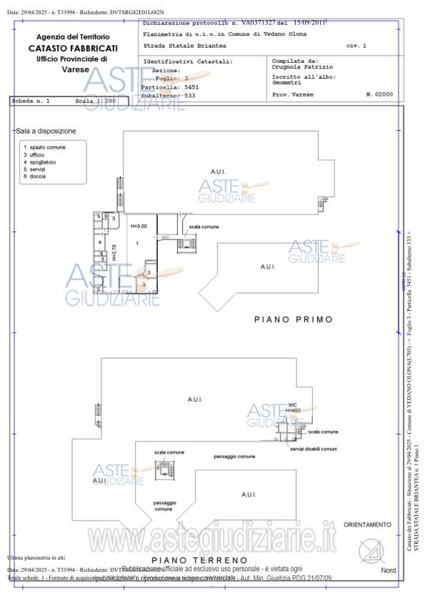 Planimetria del bene