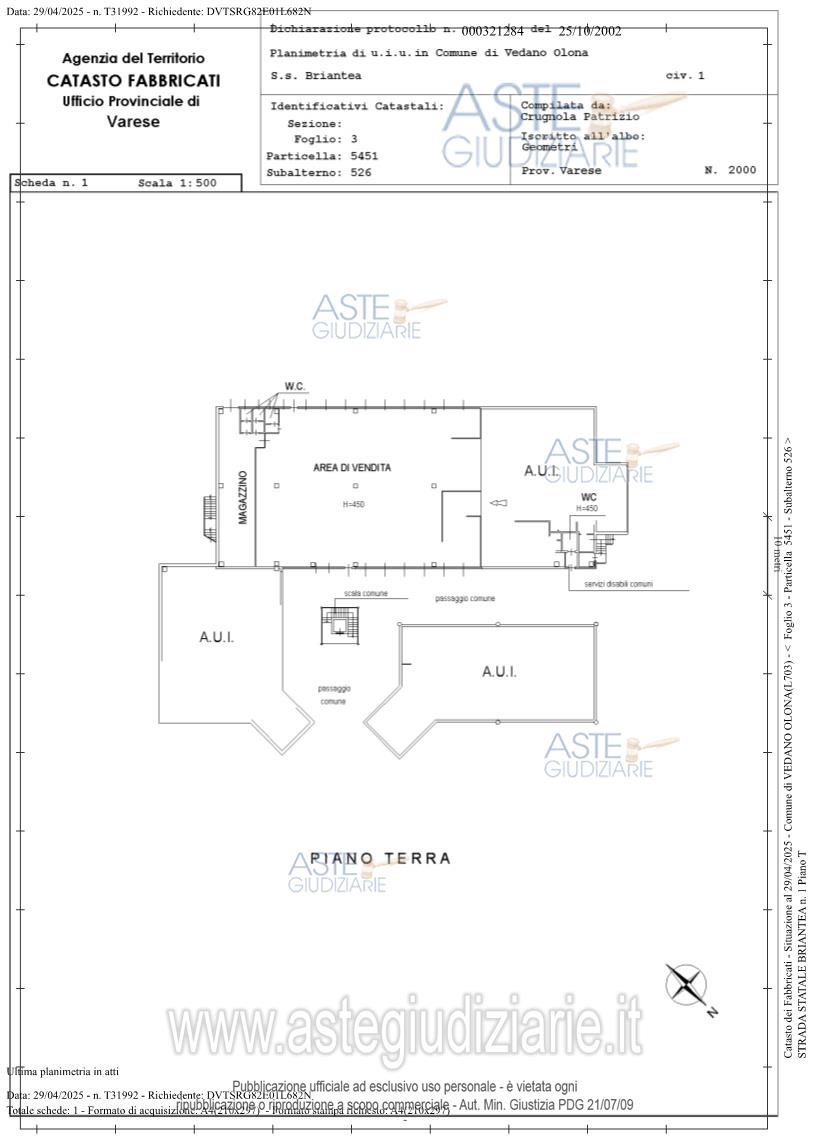 Planimetria del bene