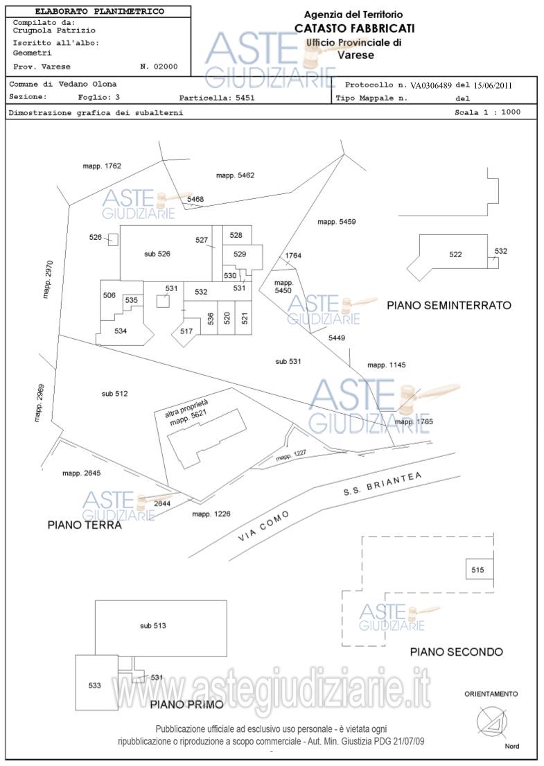 Planimetria del bene