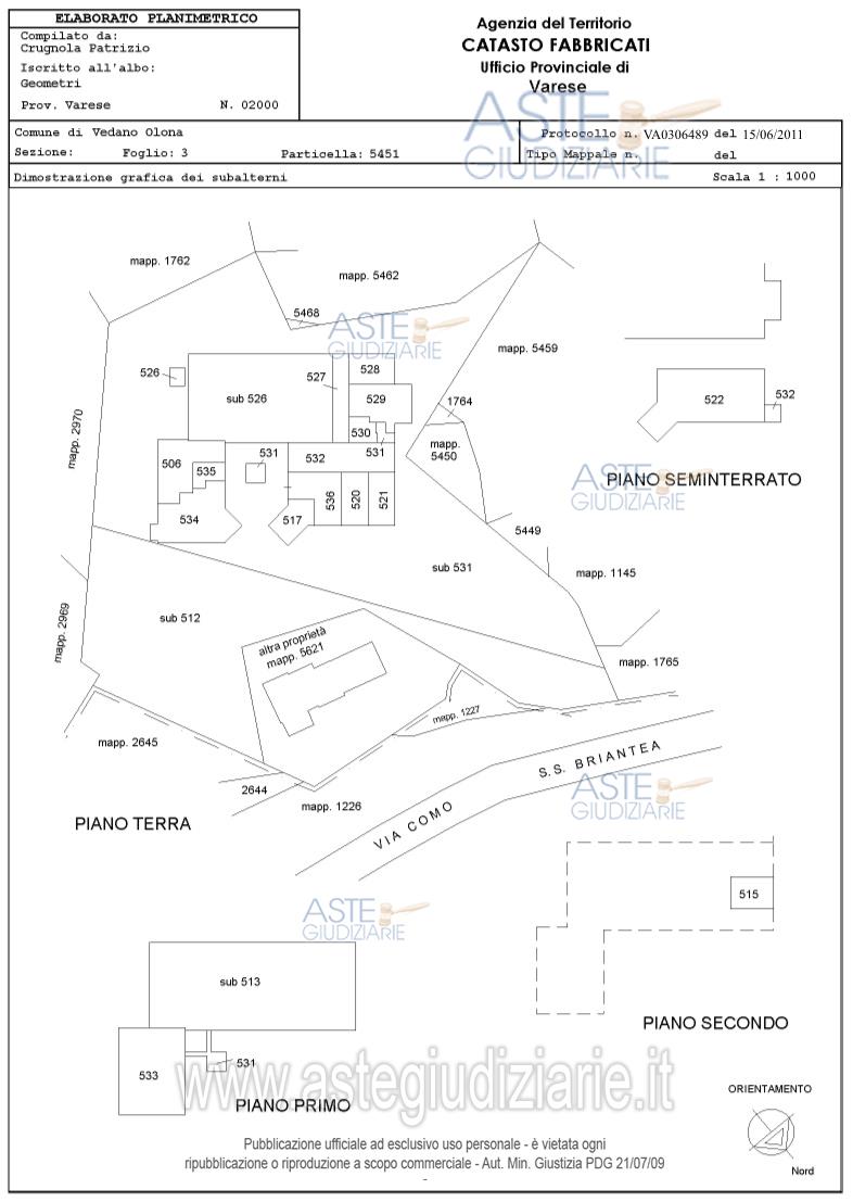 Planimetria del bene