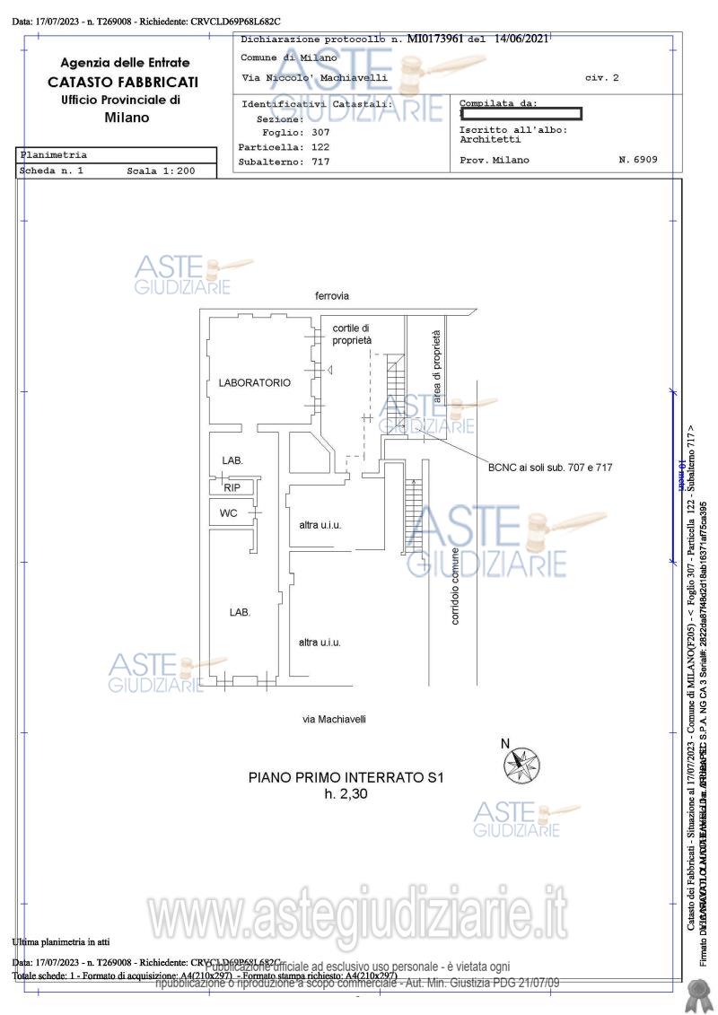 Planimetria del bene