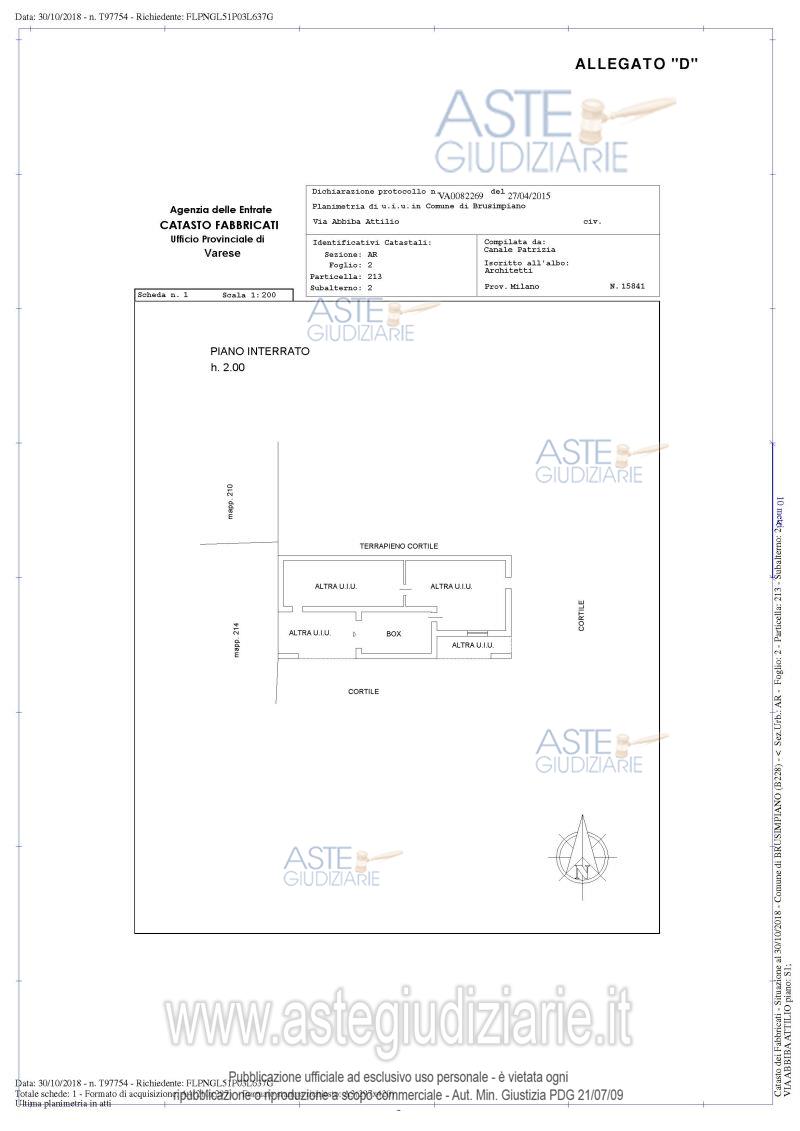 Planimetria del bene