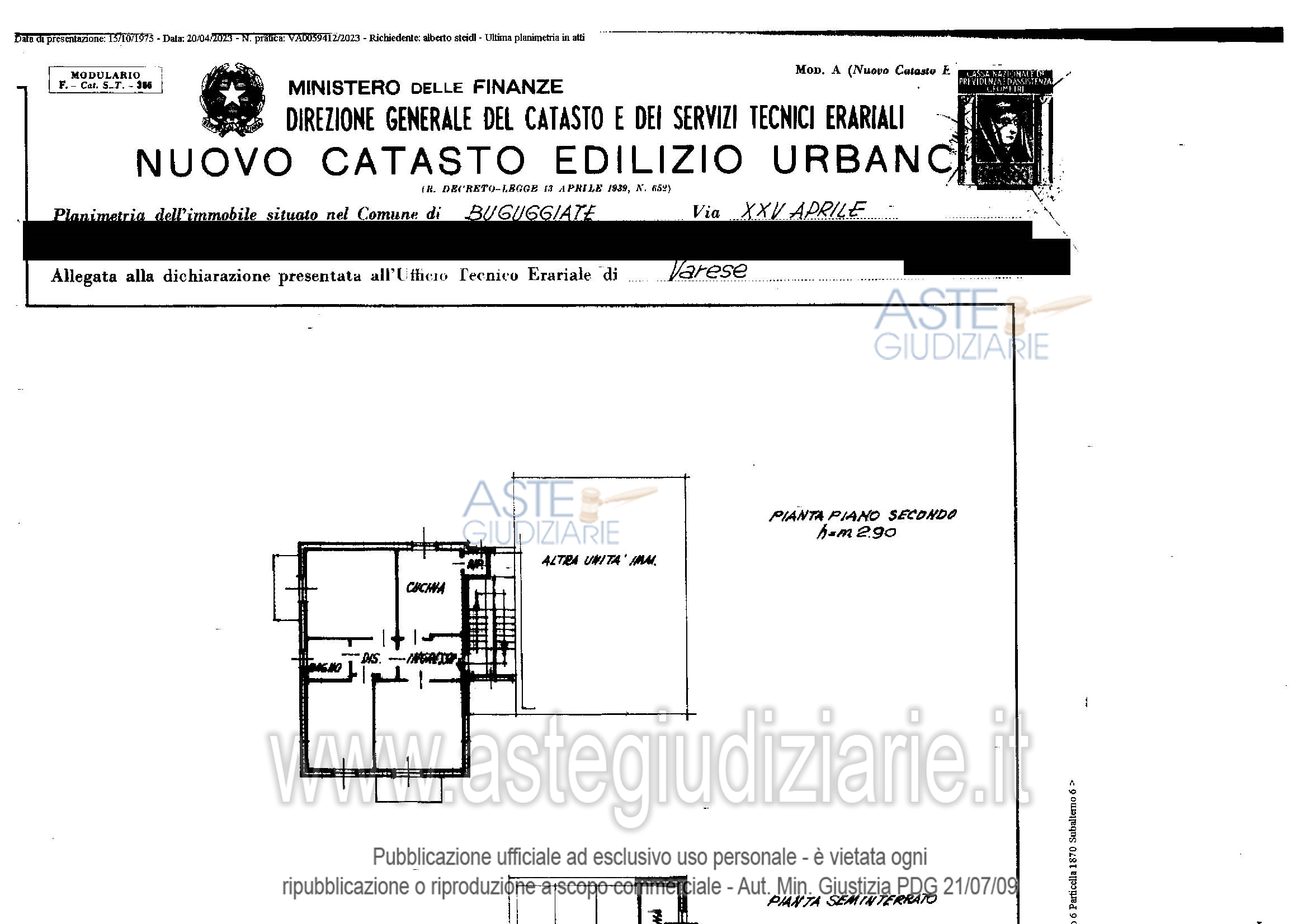 Planimetria del bene