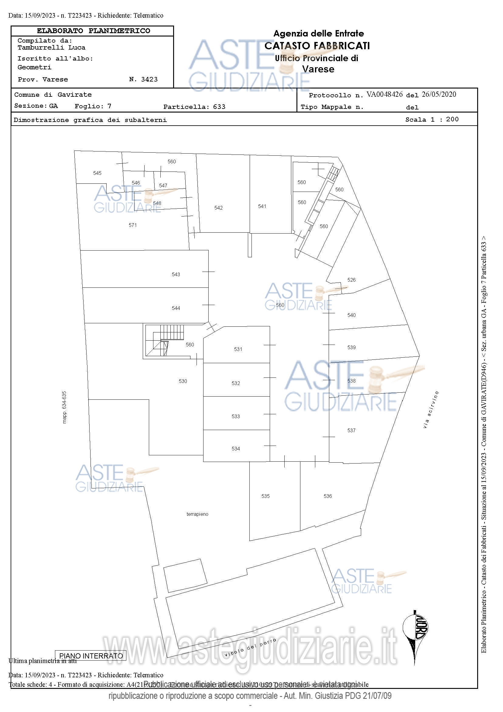 Planimetria del bene