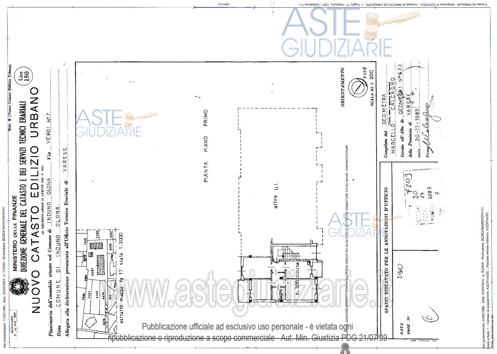 Planimetria del bene
