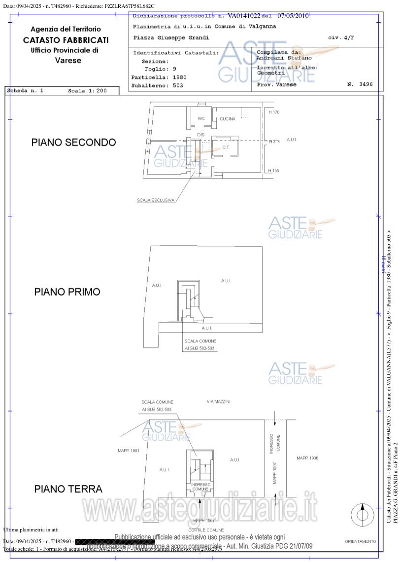 Planimetria del bene