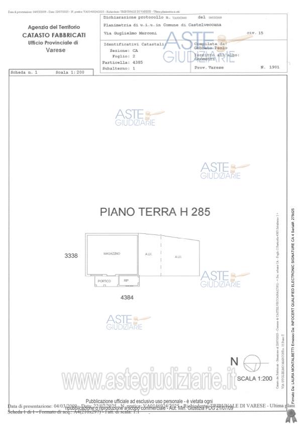 Planimetria del bene