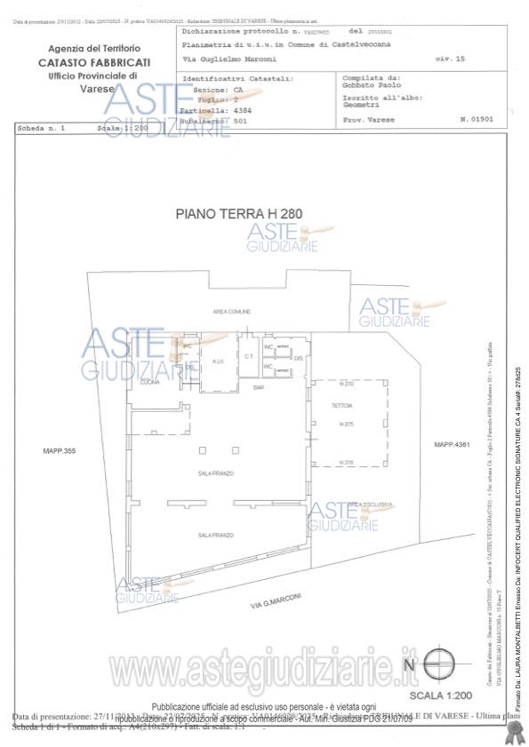 Planimetria del bene