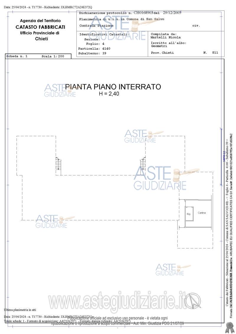 Planimetria del bene