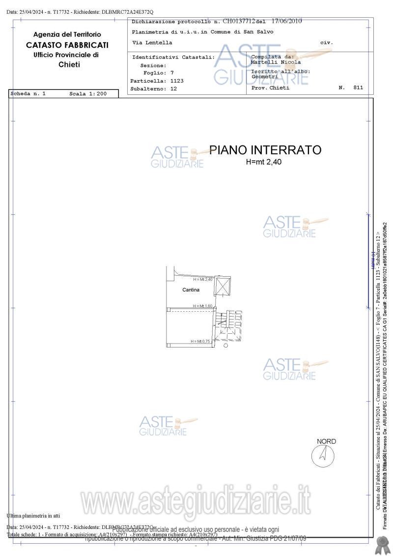 Planimetria del bene